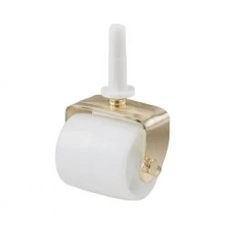 2-1/8 in. White Plastic and Gold Steel Bed Frame Swivel Stem Caster with Sockets and 125 lb. Load Rating (2-Pack) by Shepherd