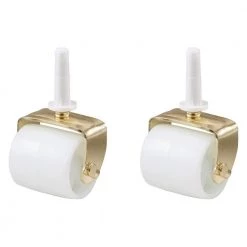 2-1/8 in. White Plastic and Gold Steel Bed Frame Swivel Stem Caster with Sockets and 125 lb. Load Rating (2-Pack) by Shepherd -Nexera Sales Store whites shepherd casters 9535 c3 1000