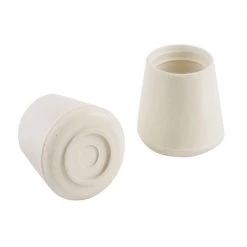 1-1/2 in. Off-White Rubber Leg Caps for Table, Chair, and Furniture Leg Floor Protection (2-Pack) by Shepherd