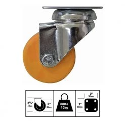 2 in. Honey Orange Polypropylene and Steel Swivel Plate Caster with 88 lb. Load Rating (4-Pack) by Shepherd -Nexera Sales Store yellows golds shepherd casters 8273e 1f 1000