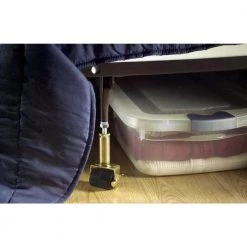 2-1/8 in. Black Rubber and Gold Steel Adjustable Bed Frame Stem Caster with Locking Brake, 125 lb. Load Rating (2-Pack) by Shepherd -Nexera Sales Store yellows golds shepherd casters 9532 4f 1000